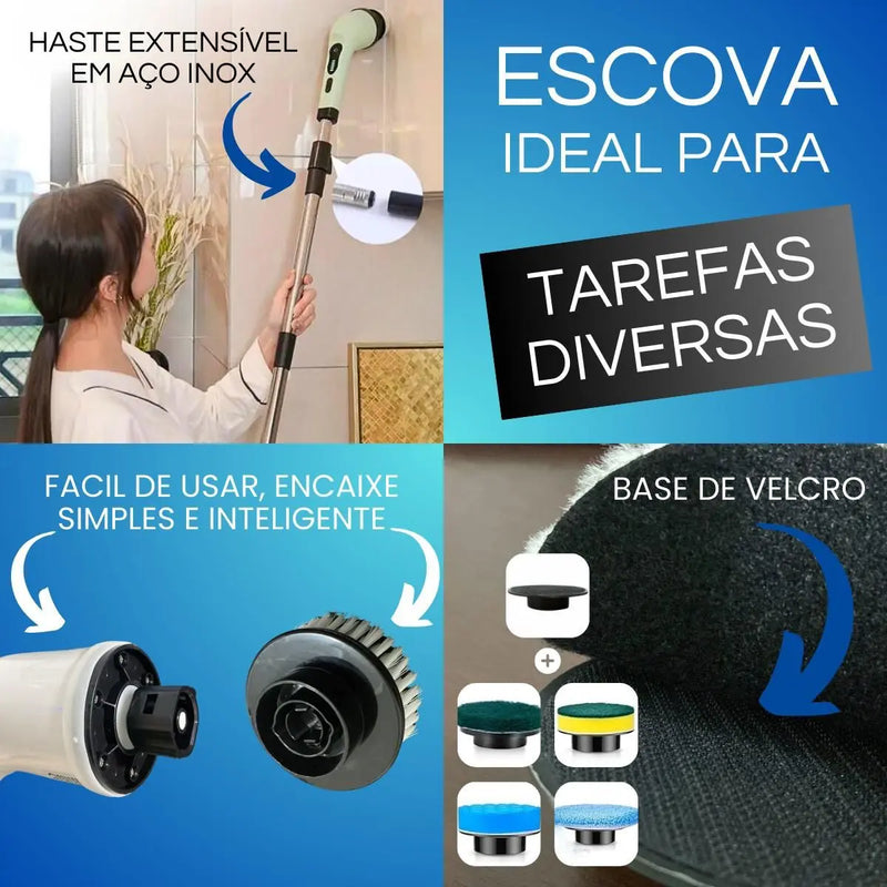 Escova de limpeza elétrica, Purificador elétrico, Ferramentas De Limpeza De Sala, Cozinha E Banheiro Gadgets, 9 em 1